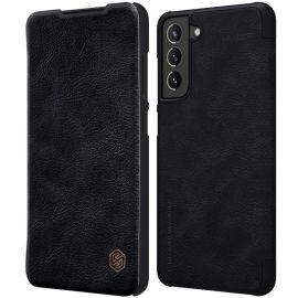 Juodas atverčiamas dėklas Samsung G990 S21 FE 5G "Nillkin Qin Leather Case"