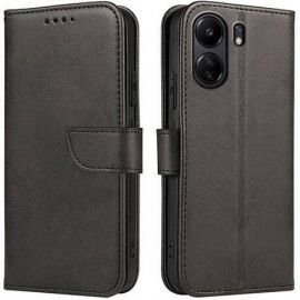 Juodas atverčiamas dėklas Xiaomi Redmi 13C / Poco C65 / Poco M6 5G "Wallet "