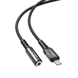Juodas Audio adapteris Acefast C1-05 MFi Lightning to 3.5mm (F) 0.18m