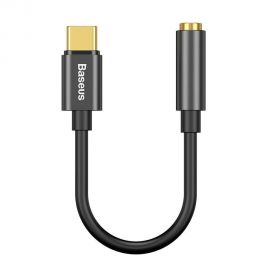 Juodas audio adapteris Baseus L54 iš Type-C į 3.5mm CATL54-01
