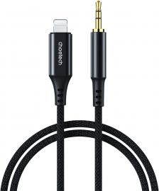 Juodas audio kabelis Choetech AUX009 Lightning to 3,5mm