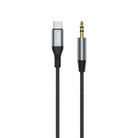 Juodas audio kabelis Dudao L11ProT USB-C to 3.5mm 1.0m