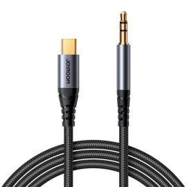 Juodas audio kabelis Joyroom SY-A07 USB-C to 3,5mm 1.2m
