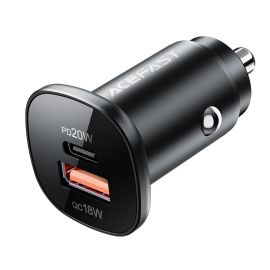 Juodas automobilinis įkroviklis Acefast B1 Mini 38W USB-C+USB-A