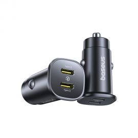 Juodas automobilinis įkroviklis Baseus GoTrip 2xUSB-C 30W C00072300123-01