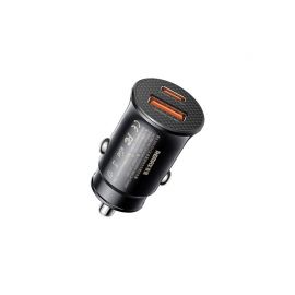 Juodas automobilinis įkroviklis Remax RCC358 30W USB-C / USB-A