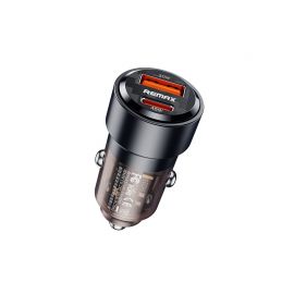 Juodas automobilinis įkroviklis Remax RCC360 75W USB-C / USB-A