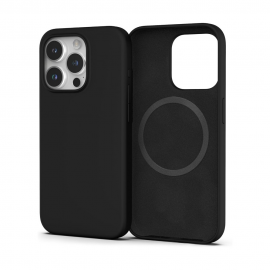 Juodas dėklas Apple iPhone 12 Pro Max "Mag Silicone "