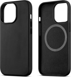 Juodas dėklas Apple iPhone 13 Pro "Mag Leather"