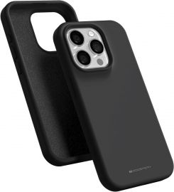 Juodas dėklas Apple iPhone 16 Pro Max "Mercury Silicone"