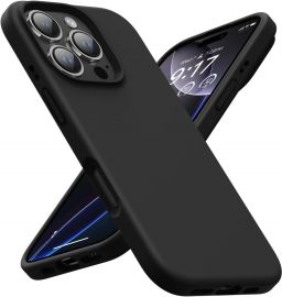 Juodas dėklas Apple iPhone 16 Pro "Mercury Silicone"