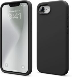 Juodas dėklas Apple iPhone 16e "Mercury Silicone"