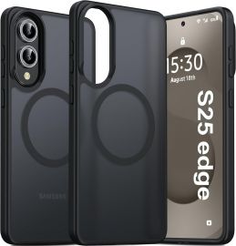 Juodas dėklas Samsung S937 S25 Edge "Matte MagSafe"