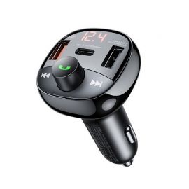 Juodas FM bangų moduliatorius Remax RCC331 54.5W 2xUSB-A / 1xUSB-C