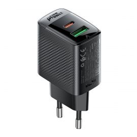 Juodas įkroviklis Acefast A98 30W GaN USB-C / USB-A