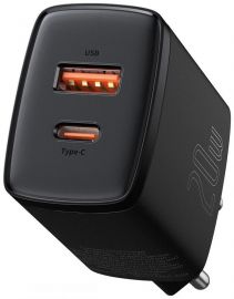 Juodas įkroviklis buitinis Baseus USB + Type-C 20W CCXJ-B01