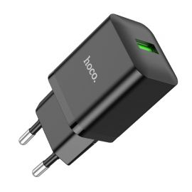 Juodas įkroviklis buitinis Hoco N26 USB-A Quick Charge 3.0 18W