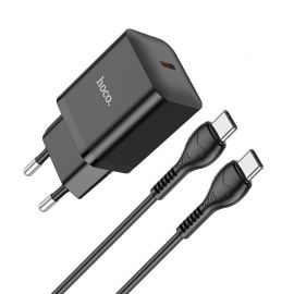 Juodas įkroviklis buitinis Hoco N27 Innovative PD20W + Type-C