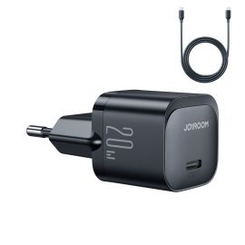 Juodas įkroviklis Joyroom JR-TCF02 USB-C PD20W + USB-C 1.0m