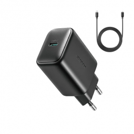Juodas įkroviklis Joyroom JR-TCF23 USB-C 25W + USB-C to USB-C cable 1.0m