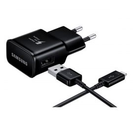 Juodas įkroviklis originalus Samsung EP-TA200NBE 15W + Type-C kabelis be pakuotės