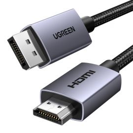 Juodas kabelis Ugreen DP125 DisplayPort to HDMI (4K@30Hz) 2.0m