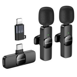 Juodas mikrofonas Borofone BFK15 Lightning / USB-C