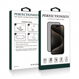 Juodas privatumo apsauginis stiklas Apple iPhone 12 / 12 Pro "2.5D Privacy Perfectionists"