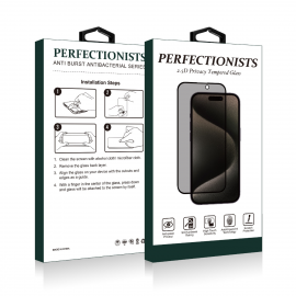 Juodas privatumo apsauginis stiklas Samsung S911 S23 5G "2.5D Privacy Perfectionists"