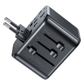 Juodas universalus kelioninis įkroviklis Awei C-39 35W GaN 2xUSB-A / 3xUSB-C