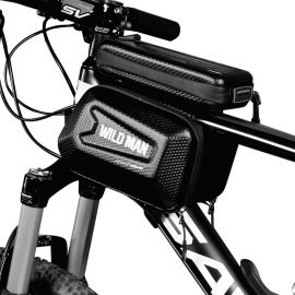 Juodas Universalus telefono laikiklis WILDMAN E6S 1L 4"- 7" dviračiui su užtrauktuku