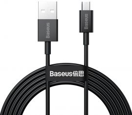 Juodas USB kabelis Baseus Superior iš USB į microUSB 2A 2.0m CAMYS-A01