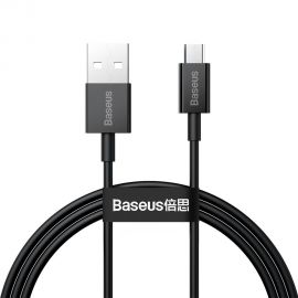 Juodas USB kabelis Baseus Superior USB-A to MicroUSB 2A 1.0m CAMYS-01