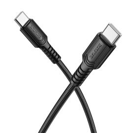 Juodas USB kabelis Borofone BX116 60W USB-C to USB-C 1.0m