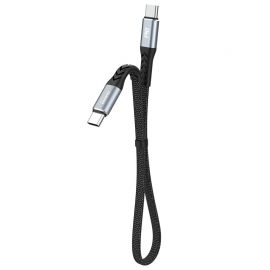 Juodas USB kabelis Dudao L10C USB-C to USB-C 100W 0.23m