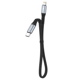 Juodas USB kabelis Dudao L10P USB-C to Lightning 20W 0.23m