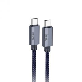 Juodas USB kabelis Hoco U134 240W USB-C to USB-C 1.8m