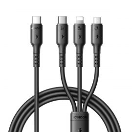 Juodas USB kabelis Joyroom S-A61 USB-C to USB-C / Lightning / MicroUSB 3.5A 1.2m