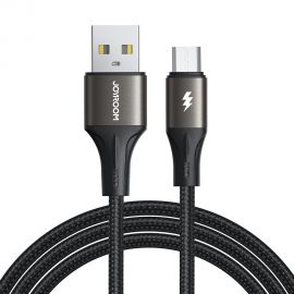 Juodas USB kabelis Joyroom SA25-AM3 USB to MicroUSB 3A 2.0m