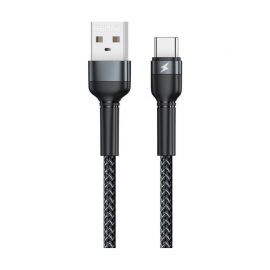 Juodas USB kabelis Remax RC-124a USB-A to USB-C 1.0m