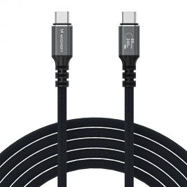 Juodas USB kabelis Wozinsky WPS-UY41S USB-C Thunderbolt 4 240W 1.0m