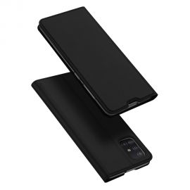 Juodos spalvos atverčiamas dėklas Samsung Galaxy A515 A51 "Dux Ducis Skin Pro"