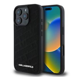 Juodas originalus dėklas Karl Lagerfeld PU Quilted Pattern telefonui Apple iPhone 16 Pro Max