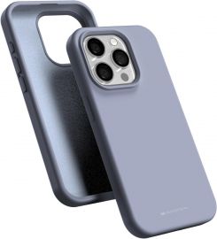 Levandos pilkas dėklas Apple iPhone 15 Pro Max "Mercury Silicone"