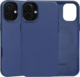 Mėlynas dėklas Apple iPhone 16 "Mag Leather"