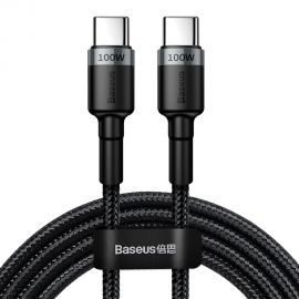Pilkas-juodas USB kabelis Baseus Cafule PD100W Type-C 2.0m CATKLF-ALG1