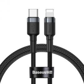 Pilkas-juodas USB kabelis Baseus Cafule PD20W Type-C to Lightning 1.0m CATLKLF-G1
