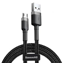 Pilkas-juodas USB kabelis Baseus Cafule Type-C 2.0m 2.0A CATKLF-CG1