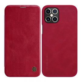 Raudonas atverčiamas dėklas Apple Iphone 12 Pro Max "Nillkin Qin Leather Case"