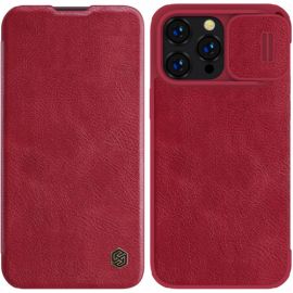 Raudonas atverčiamas dėklas Apple Iphone 14 Pro Max "Nillkin Qin Pro"